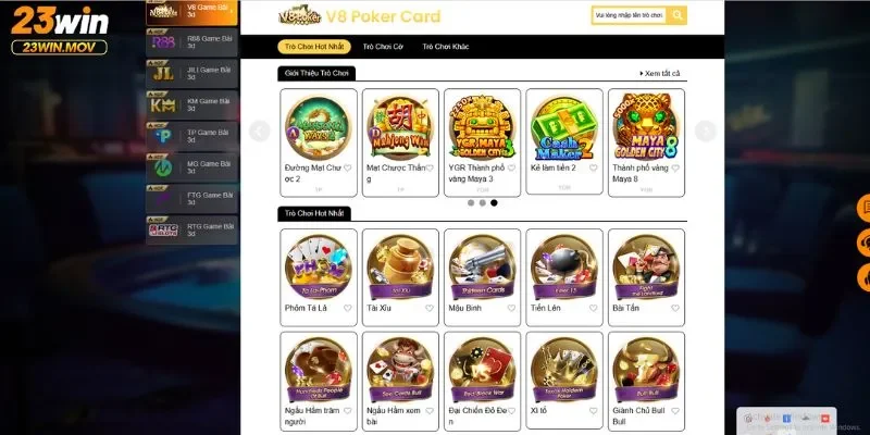 Thế giới game bài đa dạng tại 23win